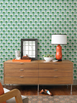Advantage 4035-539332 Akemi Green Fan Ogee Wallpaper