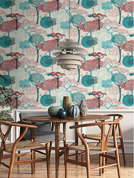 Advantage 4035-539950 Misaki Red Trees Wallpaper