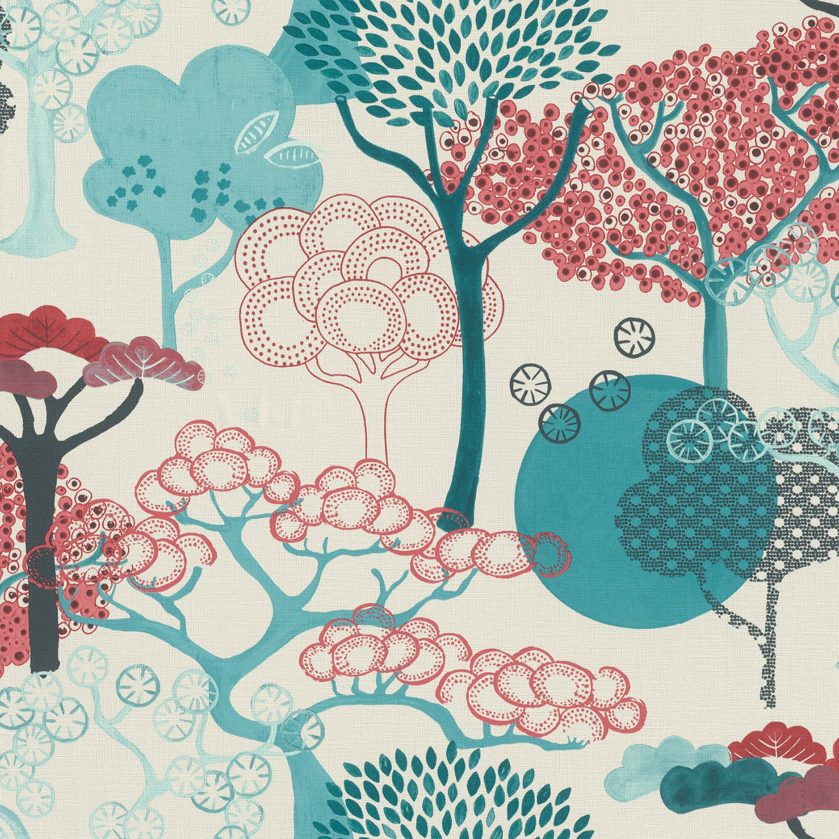 Advantage 4035-539950 Misaki Red Trees Wallpaper