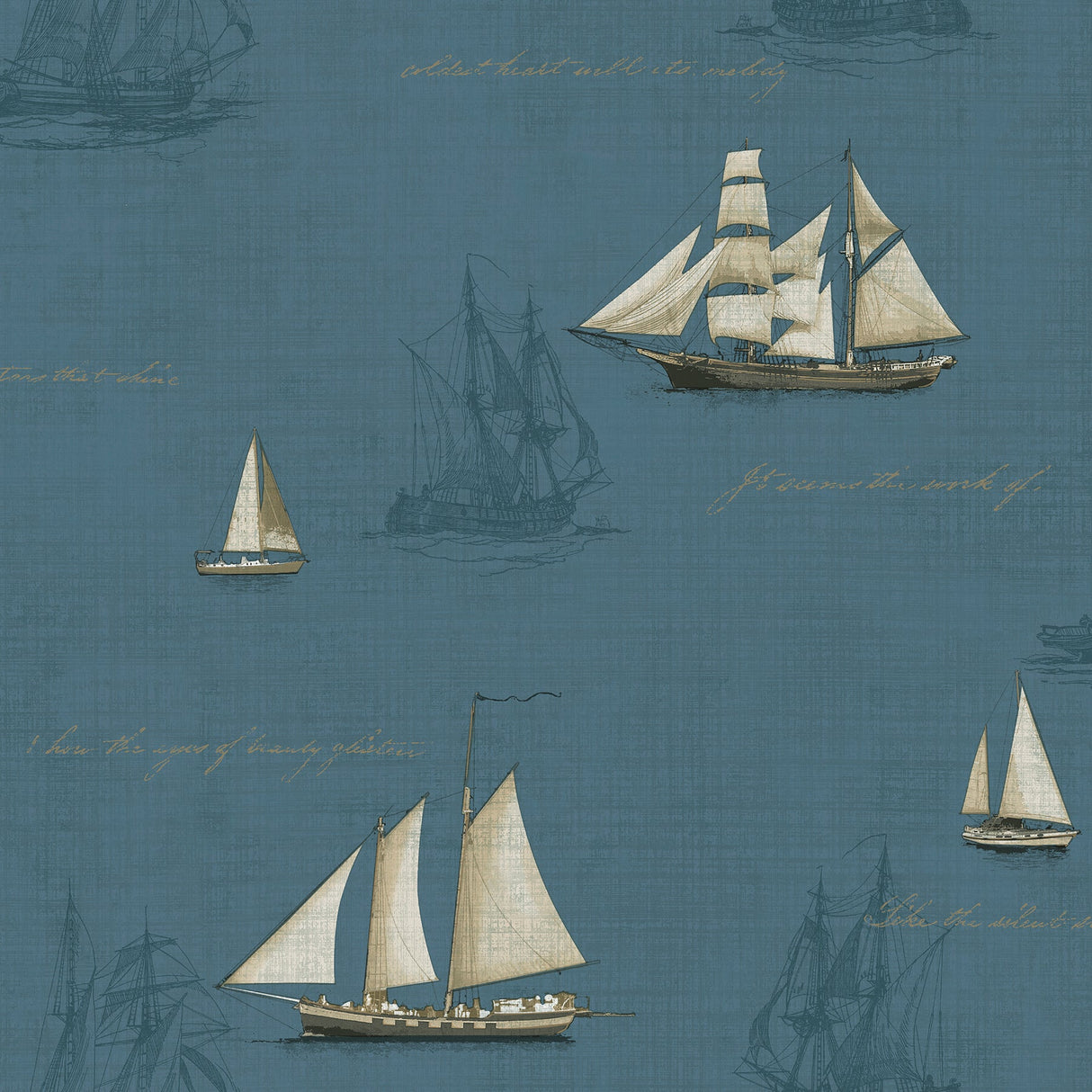 Advantage 4041-01701 Andrew Blue Sailboat Wallpaper