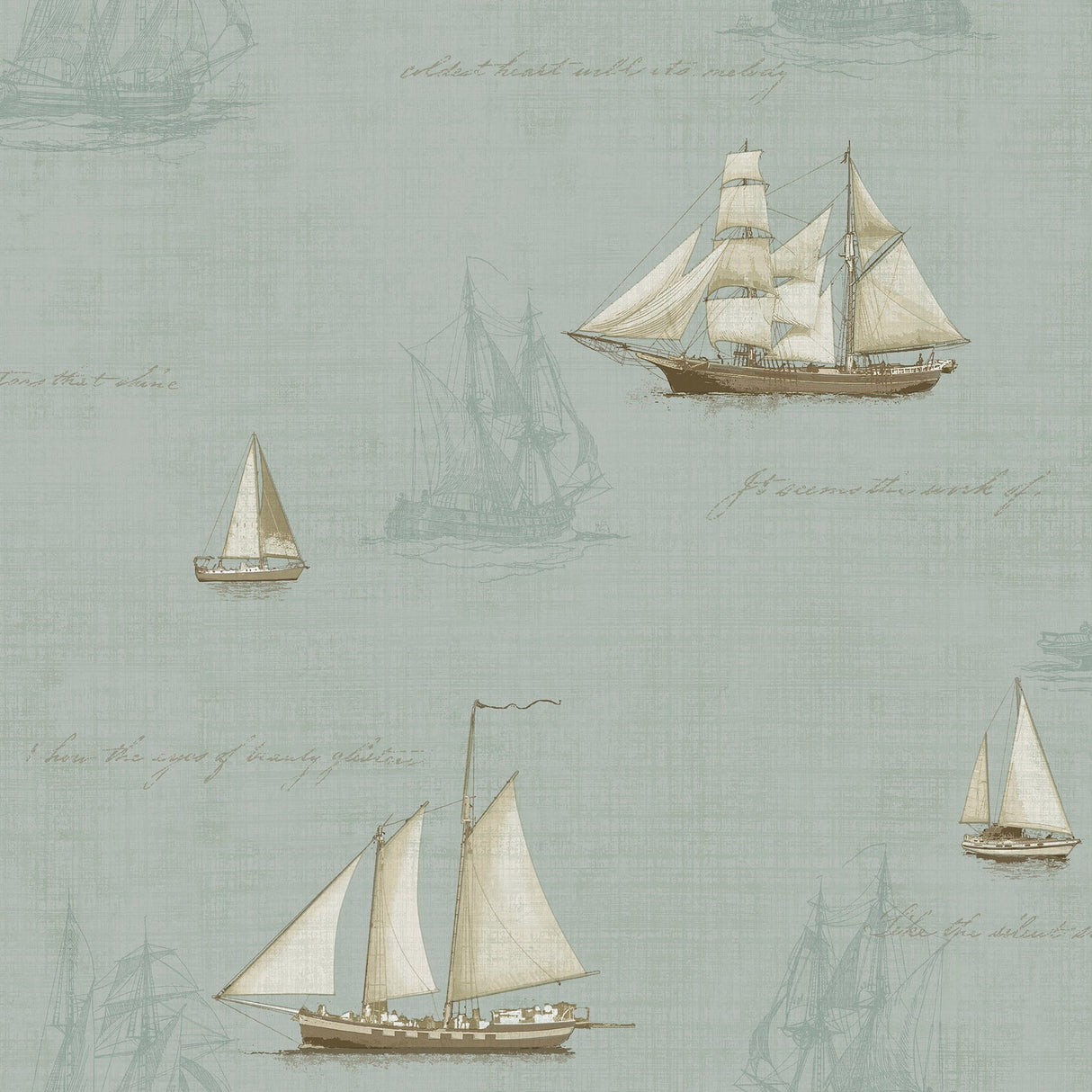 Advantage 4041-01704 Andrew Seafoam Sailboat Wallpaper