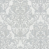 Advantage 4041-32602 Anders Silver Damask Wallpaper