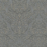 Advantage 4041-32605 Anders Pewter Damask Wallpaper