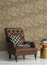 Advantage 4041-35308 Cassian Light Brown Wood Geometric Wallpaper