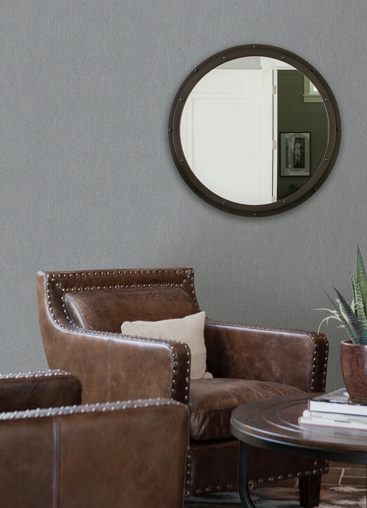 Advantage 4041-35919 Elbert Dark Grey Zig Zag Wallpaper