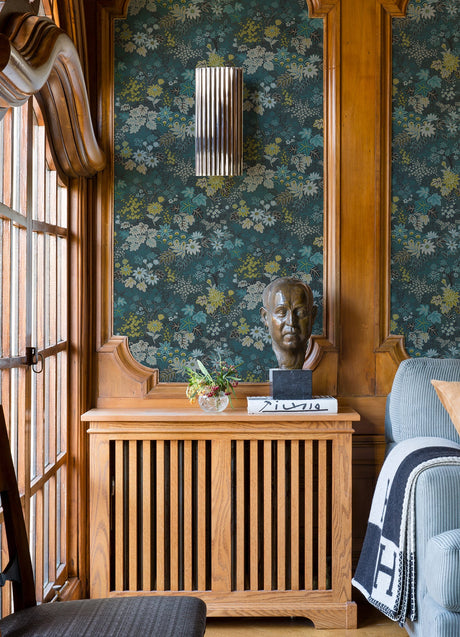Advantage 4041-553352 Vesper Teal Forest Floral Wallpaper