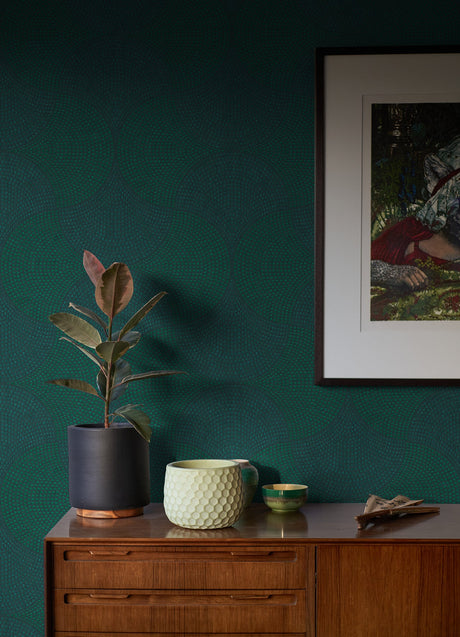 Advantage 4044-38027-1 Bel Air Teal Fan Wallpaper