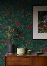 Advantage 4044-38028-1 Malecon Green Floral Wallpaper