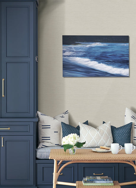 A-Street Prints 4046-24281 Agave Light Grey Faux Grasscloth Wallpaper