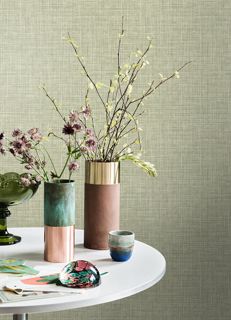 A-Street Prints 4046-25792 Tuckernuck Green Linen Wallpaper