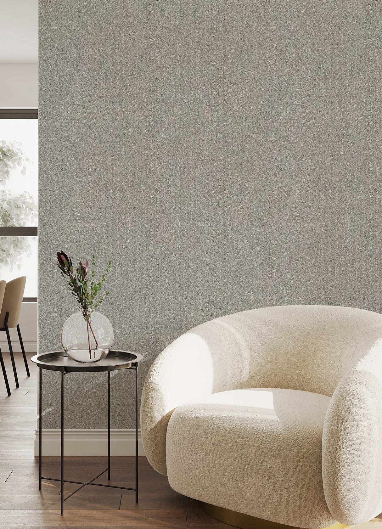 A-Street Prints 4046-26163 Ashbee Dark Grey Tweed Wallpaper