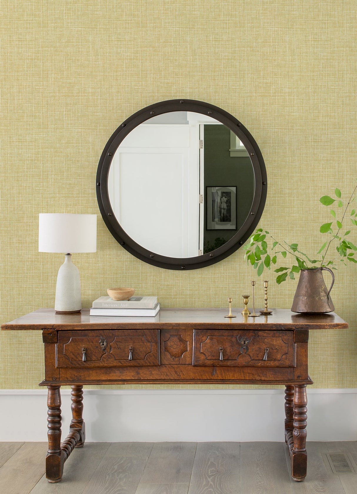 A-Street Prints 4046-26356 Emerson Yellow Linen Wallpaper