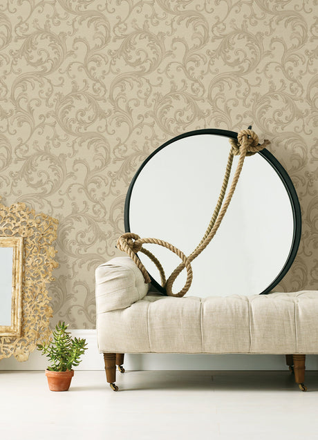 Sirpi 4058-24831 Noemi Taupe Acanthus Wallpaper