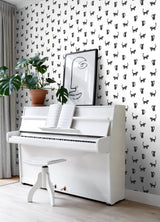 Chesapeake 4060-138928 Delia Black Kitty Wallpaper