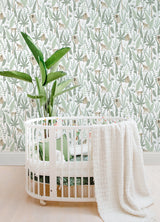 Chesapeake 4060-139071 Kiki Light Green Monkeys Wallpaper