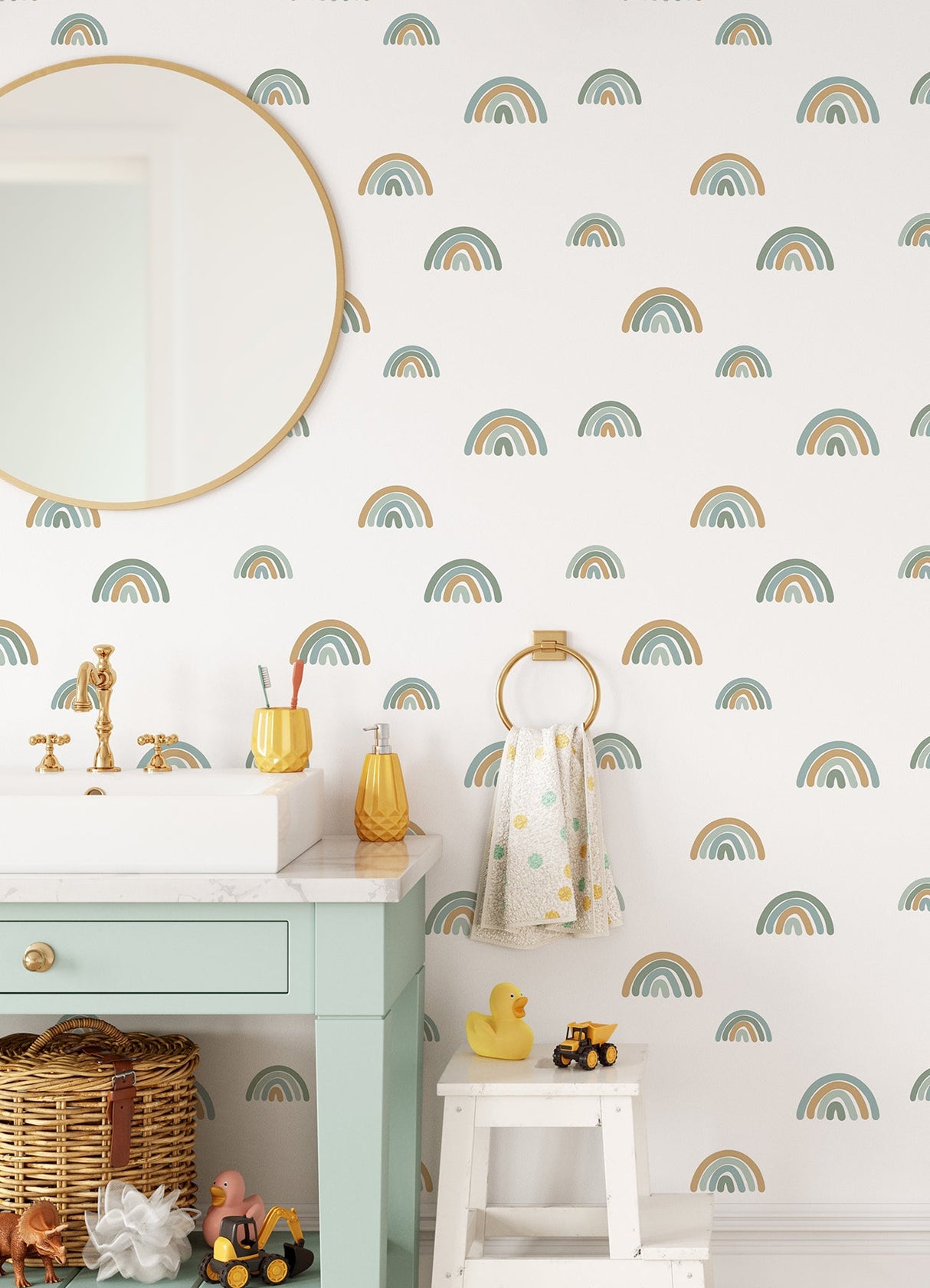 Chesapeake 4060-139254 Joss Teal Rainbow Wallpaper