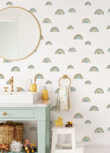 Chesapeake 4060-139254 Joss Teal Rainbow Wallpaper