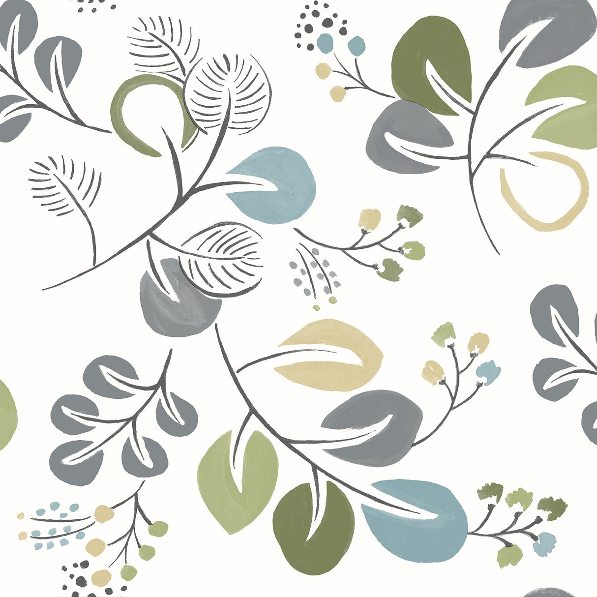 A-Street Prints 4066-25123 Jonah Green Leaf Trail Wallpaper