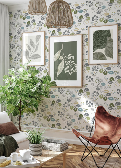 A-Street Prints 4066-25123 Jonah Green Leaf Trail Wallpaper