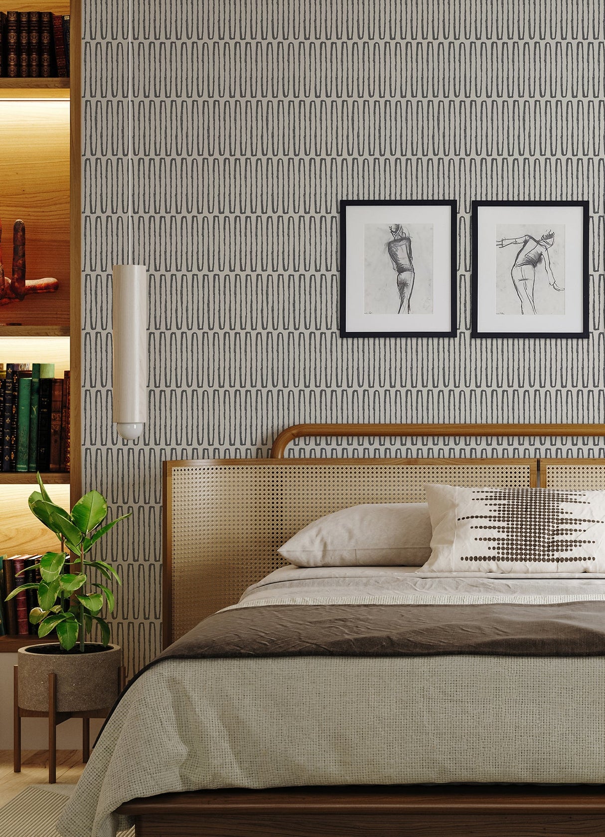 A-Street Prints 4066-26501 Lars Charcoal Retro Wave Wallpaper
