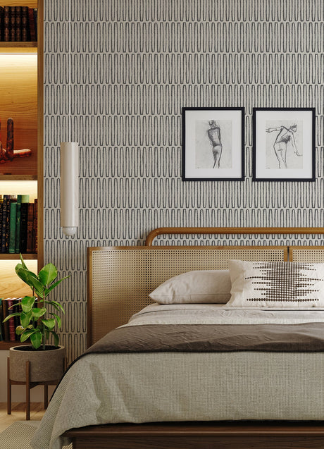 A-Street Prints 4066-26501 Lars Charcoal Retro Wave Wallpaper