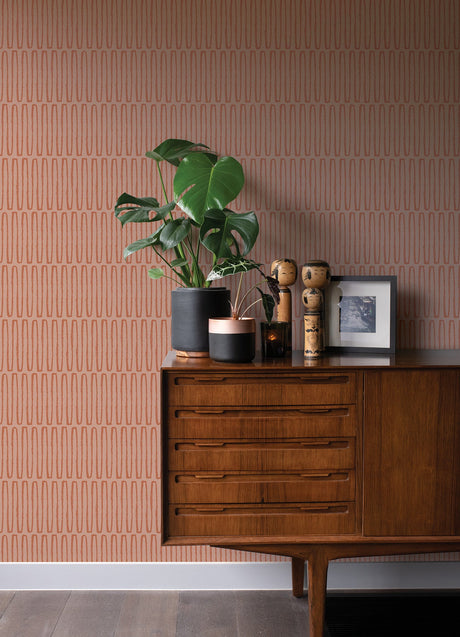 A-Street Prints 4066-26503 Lars Coral Retro Wave Wallpaper