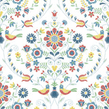A-Street Prints 4066-26512 Britt Multicolor Embroidered Damask Wallpaper