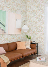 A-Street Prints 4066-26514 Britt Peach Embroidered Damask Wallpaper