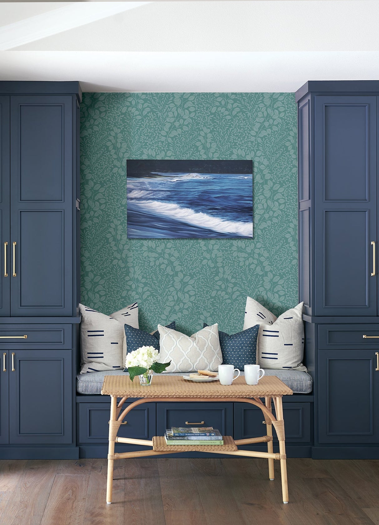 A-Street Prints 4066-26518 Elin Sky Blue Berry Botanical Wallpaper