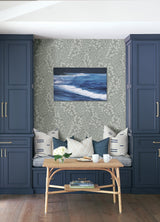 A-Street Prints 4066-26519 Elin Charcoal Berry Botanical Wallpaper