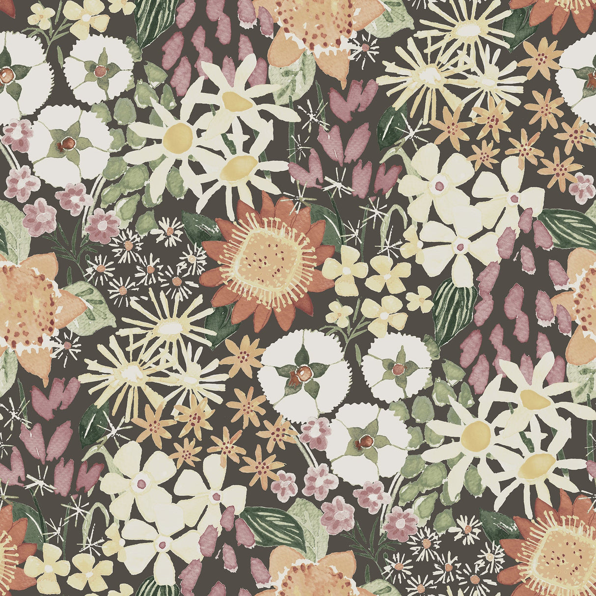 A-Street Prints 4066-26522 Karina Raspberry Wildflower Garden Wallpaper