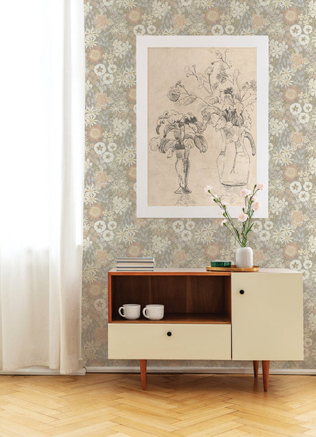 A-Street Prints 4066-26523 Karina Pastel Wildflower Garden Wallpaper