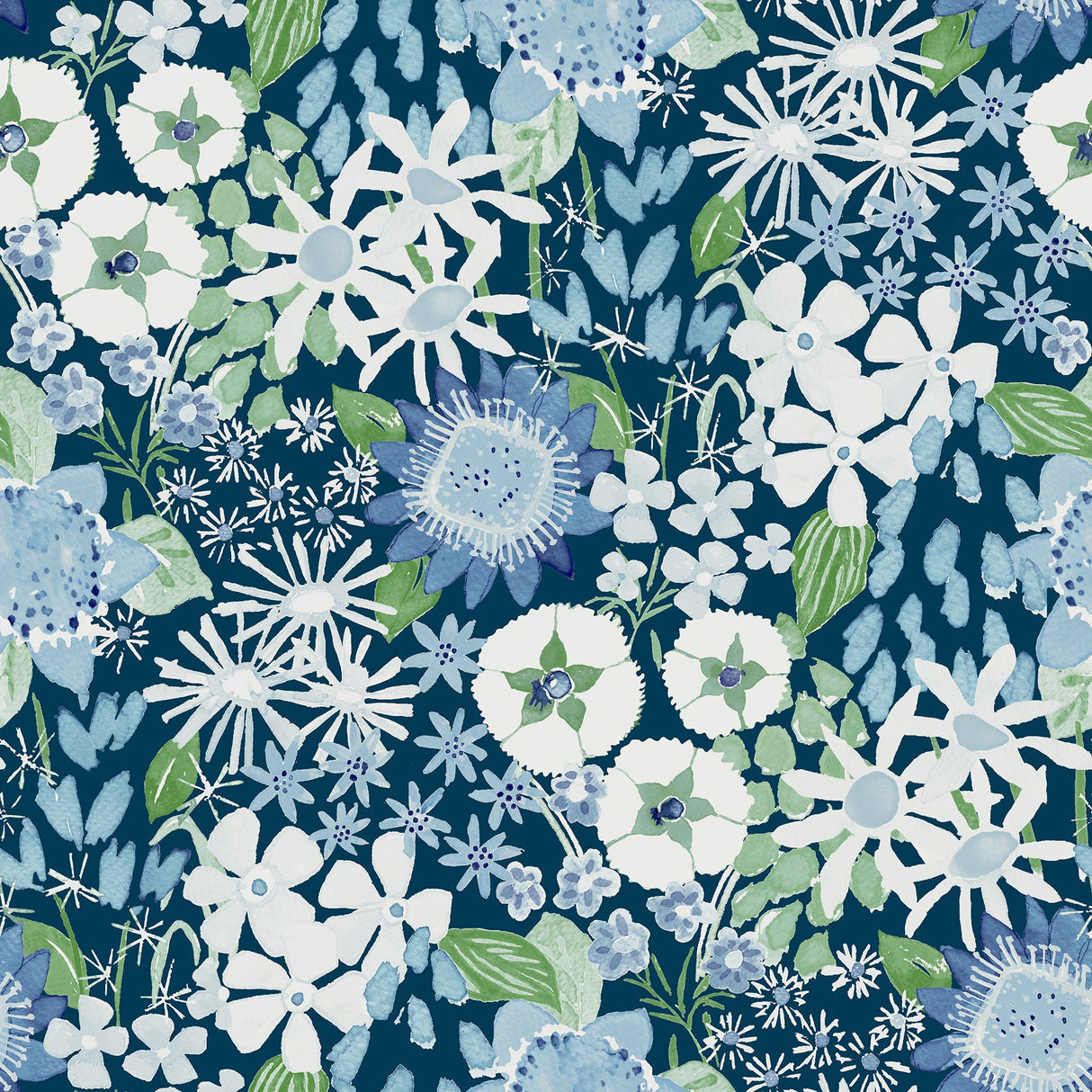 A-Street Prints 4066-26524 Karina Blue Wildflower Garden Wallpaper