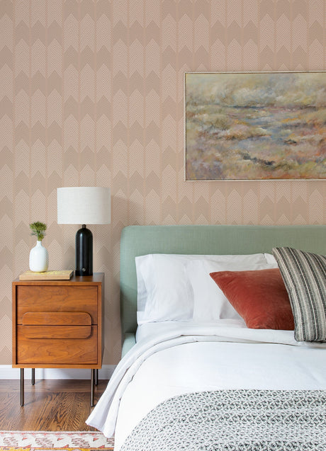 A-Street Prints 4066-26528 Nyle Blush Chevron Stripes Wallpaper