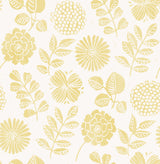 A-Street Prints 4066-26530 Inge Yellow Floral Block Print Wallpaper