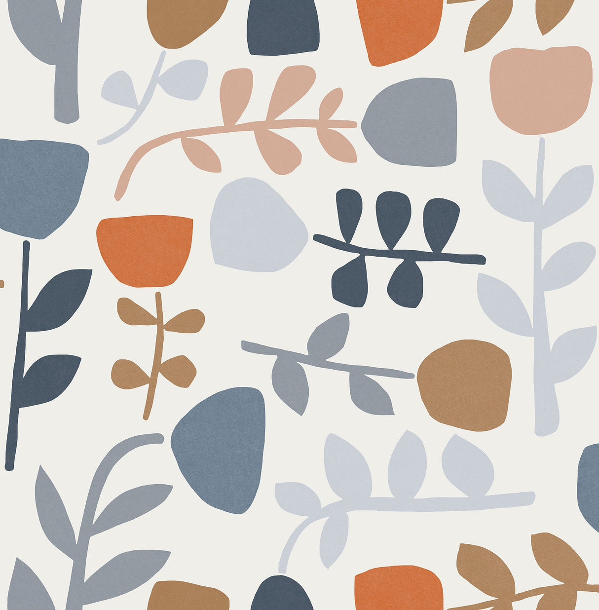A-Street Prints 4066-26535 Juni Orange Abstract Tulips Wallpaper