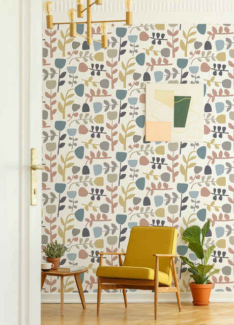 A-Street Prints 4066-26539 Juni Pastel Abstract Tulips Wallpaper