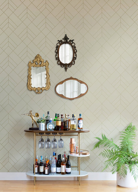 A-Street Prints 4066-26545 Sander Light Grey Geometric Wallpaper