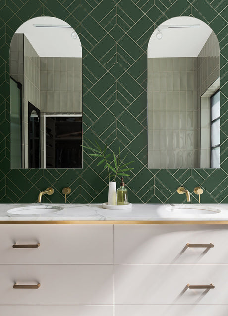 A-Street Prints 4066-26550 Sander Evergreen Geometric Wallpaper