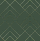 A-Street Prints 4066-26550 Sander Evergreen Geometric Wallpaper