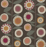 A-Street Prints 4066-26552 Sisu Raspberry Floral Geometric Wallpaper