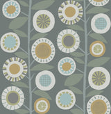 A-Street Prints 4066-26553 Sisu Grey Floral Geometric Wallpaper