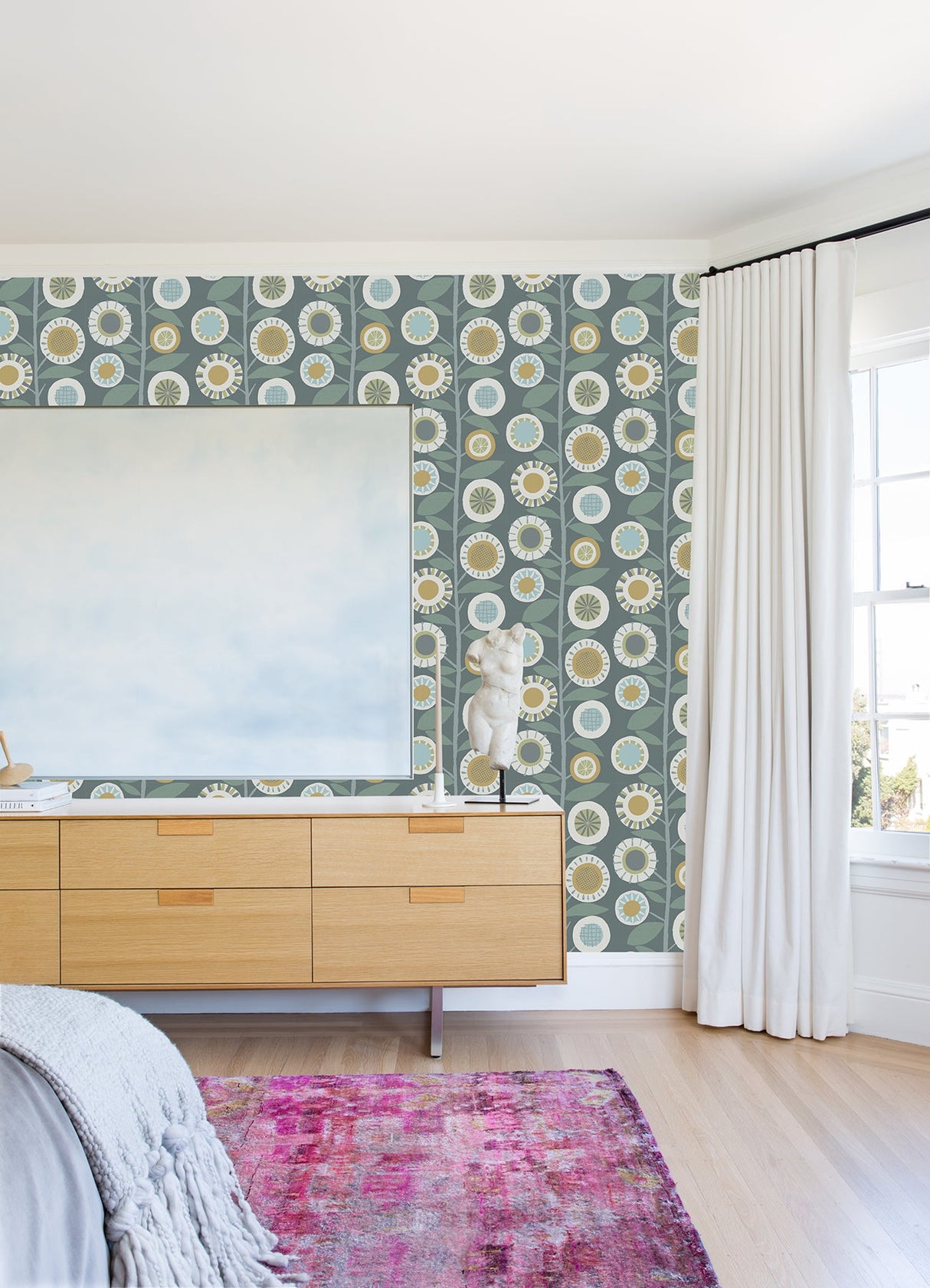 A-Street Prints 4066-26553 Sisu Grey Floral Geometric Wallpaper