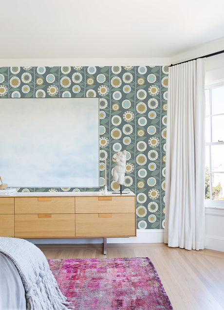 A-Street Prints 4066-26553 Sisu Grey Floral Geometric Wallpaper