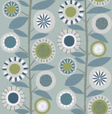 A-Street Prints 4066-26554 Sisu Light Blue Floral Geometric Wallpaper
