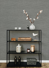 A-Street Prints 4066-26560 Malin Grey Faux Grasscloth Wallpaper