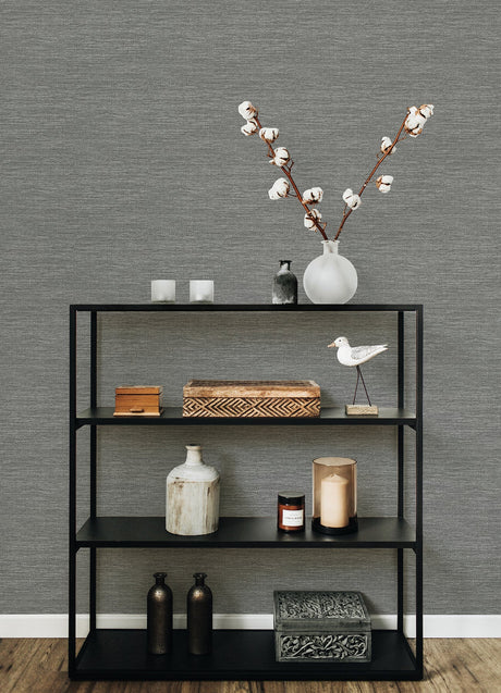 A-Street Prints 4066-26560 Malin Grey Faux Grasscloth Wallpaper