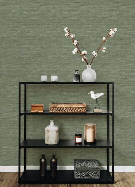 A-Street Prints 4066-26561 Malin Moss Faux Grasscloth Wallpaper