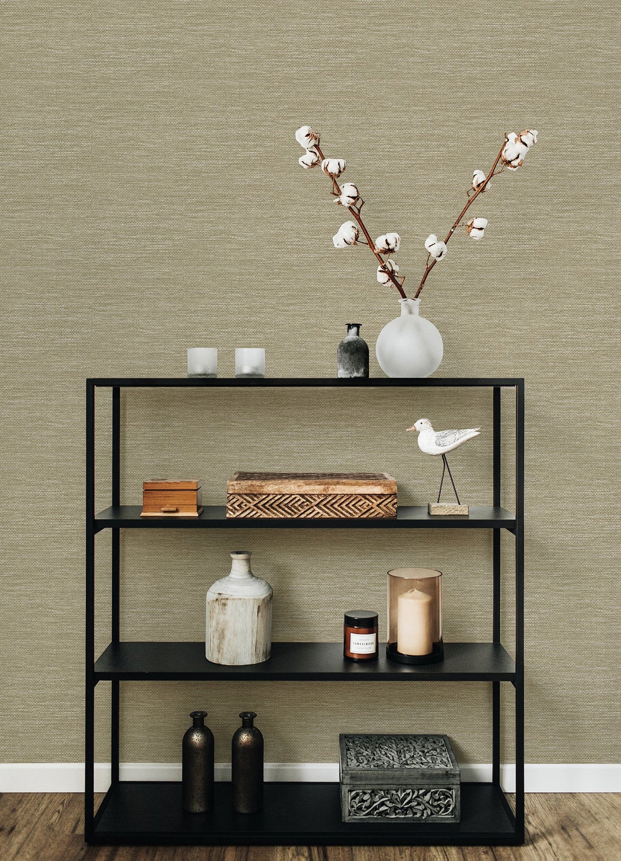 A-Street Prints 4066-26563 Malin Wheat Faux Grasscloth Wallpaper