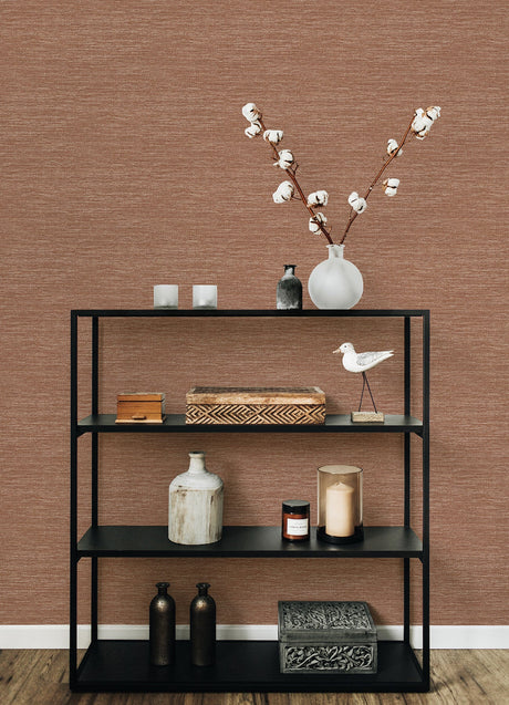 A-Street Prints 4066-26564 Malin Rust Faux Grasscloth Wallpaper